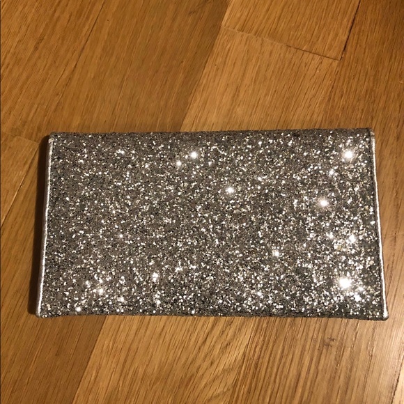 TORY BURCH SILVER GLITTER WALLET- ENVELOPE STYLE - Picture 2 of 5